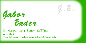 gabor bader business card